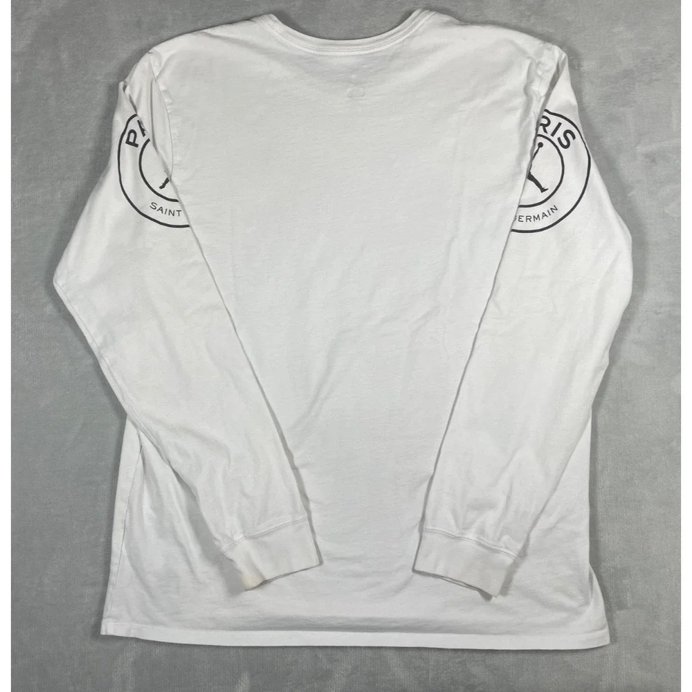Jordan x PSG Long Sleeve T-Shirt Men's XL White Paris Saint-Germain Logo Tee